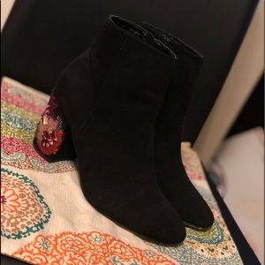 Black suede booties